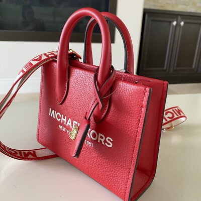 NWT Michael Kors MIRELLA XS SHOPPER XBODY Red | eBay