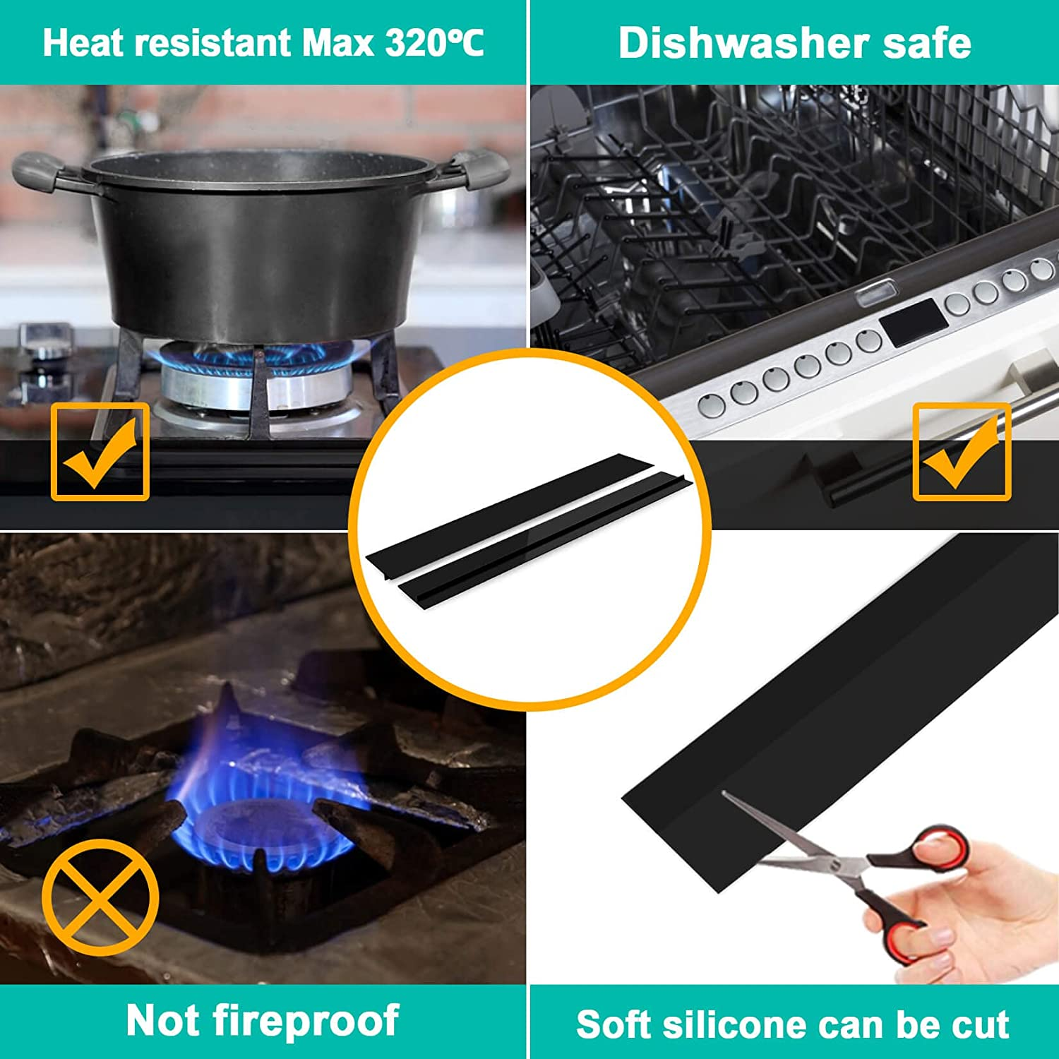 25 Inches Gap Filler for Stove and Counter, Kitchen Stove Counter Gap