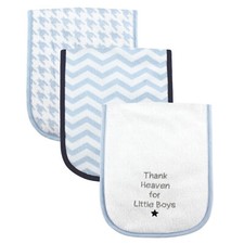 Luvable Friends Cotton Burp Cloths with Fiber Filling 3pk, Boy Thank Heaven