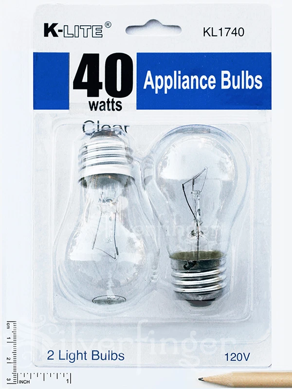 2-Pk Appliance Light Bulb Refrigerator Freezer Oven Microwave Fridge Fan  A15 40W