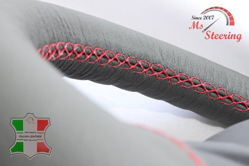 PARA LINCOLN MKS 09-16 GRIS CUERO CUBIERTA VOLANTE, ROJO STIT - Imagen 3 de 6