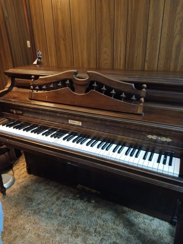 Piano Kimball Madera Pino 1892, Modelo 12934, 133 años, En muy buen estado Foto 2 de 4