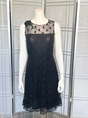 Valentino Black Floral Lace Sleeveless Mini Dress | eBay