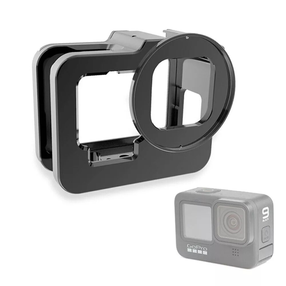 52mm UV Lens Aluminum Frame Cage Dual Cold Shoe for GoPro Hero 9 10 11 12 13-image