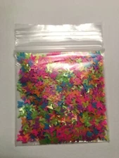 Solvent Resistant BUTTERFLY shape Glitter (Neon) Nail Art Face Crafts 1tsp US