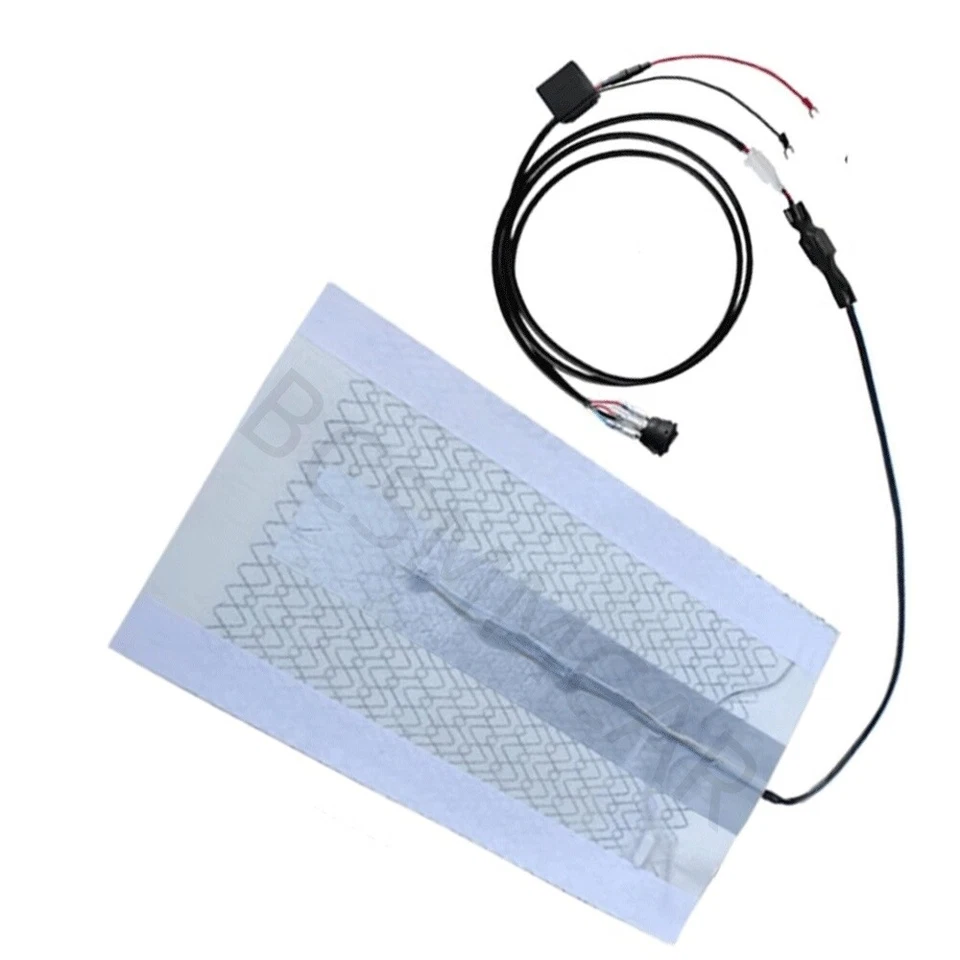 Motorcycle Heated Seat Heater Kit Carbon Fiber Pad With Round Switch 48x27cm - Изображение 2 из 4