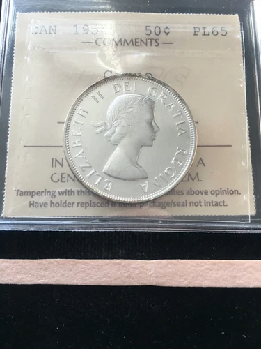 1954  ICCS Graded Canadian 50 Cent, **PL-65 Cameo** # XPO 336