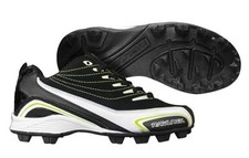 RAWLINGS WOMEN'S *BASE INVADER LOW* BASEBALL CLEATS  COLOR~BLACK/WHITE SIZE 11