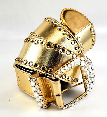 boutique brand St. Maarten Texas Leather Vintage Crystal Belt SZ XS il_fullxfull.6192911982_8hkb.jpg main image 4