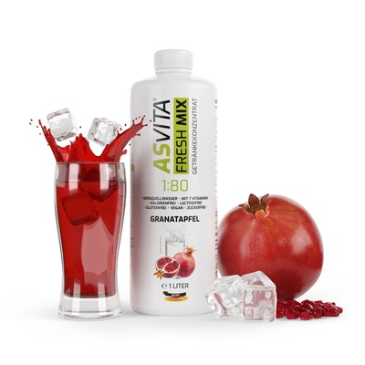 (14,99 EUR/l) ASVita Fresh Mix 1:80 - 1 Liter Sirup - Granatapfel