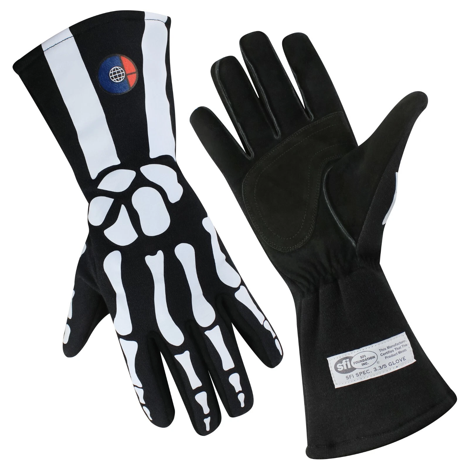 Cuircon Fluorescent Skeleton Gloves | SFI-3.3/5 | Racing Nomex 2 Layers gloves