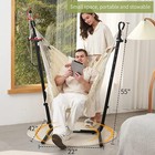 Hammock Cotton Swing Camping Hanging Rope Chair Adjustable White Outdoor Patio