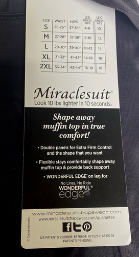 Miraclesuit Womens Med Tummy Control Torsette Thigh Slimmer 2912 Black New w/Tag - Picture 3 of 8