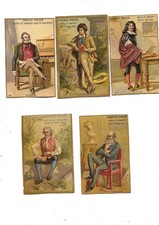 ancien CHROMO  gaufré  h. 10 cms  célébrités chocolat Poulain au choix