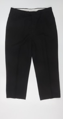 Princeton Men's Black 36S Regular Fit Dress Trousers