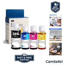 High Yield Ink Refill Bottles 4-Pack for HP Smart Tank Printers - Vibrant Colors