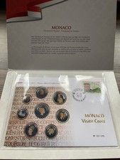 Numisbrief KMS Monaco Visite Crest, Auflage nur 375 St. im Folder 1 cent -2 Euro