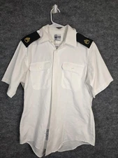 Defense Logistics Agency Shirt Mens 15.5 White Short Sleeve Military Dress