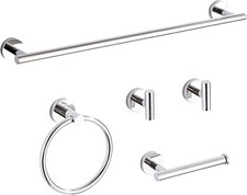 Chrome Bathroom Hardware Set 5 Piece W/ Towel Racks Bathroom SUS304 Stainless
