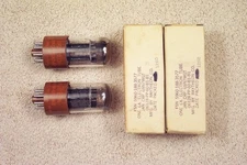Two, NEW, Raytheon JAN CRP 6SN7WGT, military, brown base, match date pr, 6SN7GT