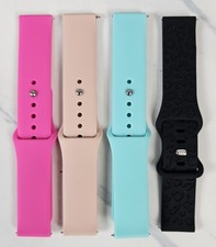 4 Pc 20mm Silicone Wrist Watch Watchbands - Multicolor 2 Piece Strap