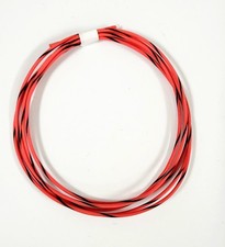 25 FEET AUTOMOTIVE WIRE 18 AWG HIGH TEMP TXL WIRE RED WITH BLACK STRIPE