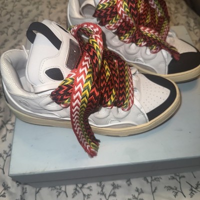 Lanvin White Leather Curb Sneakers Size Eu 40 Retail 990