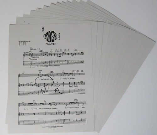 Trey Anastasio PHISH Signed Autograph Auto "Waste" Sheet Music JSA