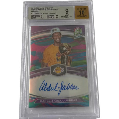 2019-20 Panini Spectra Kareem Abdul-Jabbar NBA Champions Signatures Marble Auto