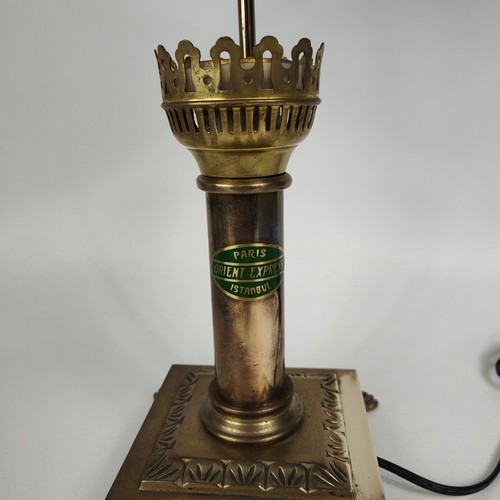 Vintage Style Paris Istanbul Orient Express brass lamp w/ claw feet tested - Picture 2 of 6