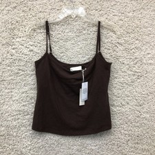 NEW Abercrombie Fitch Tank Top Shirt Small Womens Brown Lounge Collection Cami
