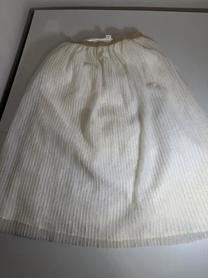 Cat & Jack Girls Size 6 Maxi Skirt Holiday Tulle Gold White Princess Lined EUC