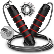 Tangle Free Speed Jump Rope Adjustable Skipping Rope Ball Bearing Foam Handles
