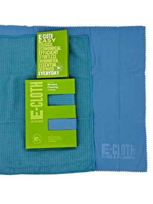 E-Cloth Window Cleaning Cloth Set 2 Cloths Streak-Free Glass Microfiber NEW