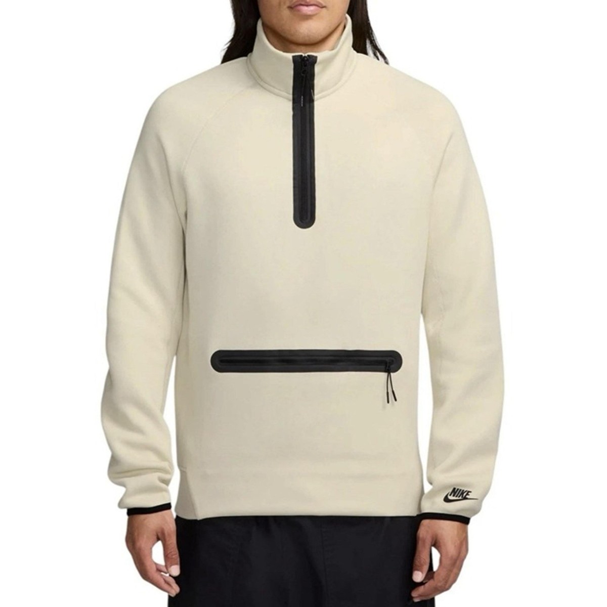 NEW $125 Men's Size XL Nike Tech Fleece 1/2 Zip Sweatshirt Beige