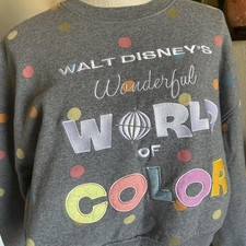 Disney Wonderful World of Color 100 Crewneck Sweatshirt Gray Women's Size M