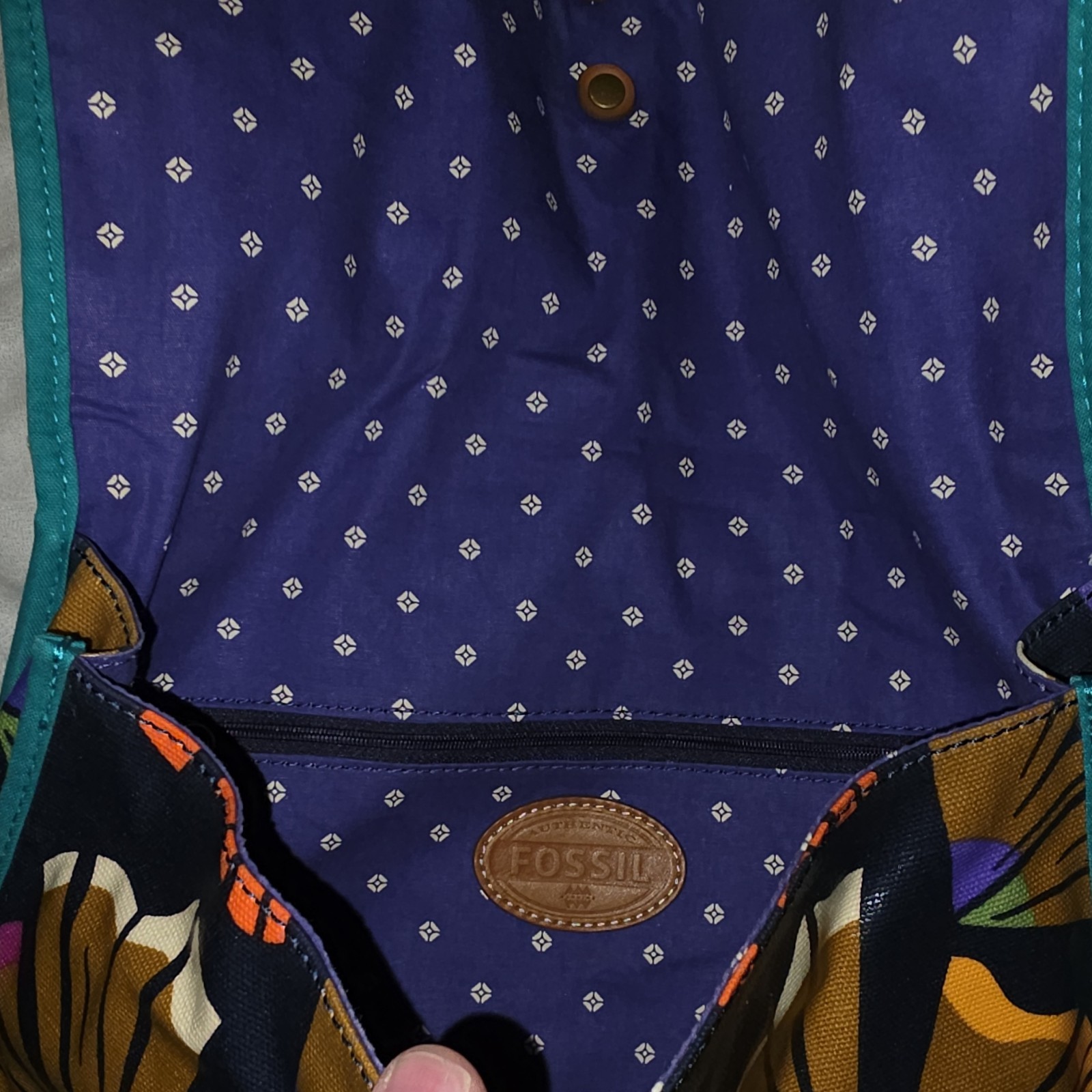 Fossil Shoulder Bag Abstract Pattern Multicolor B… - image 6