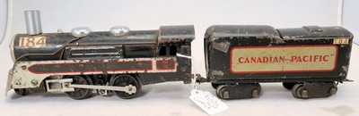 ORIG VINTAGE 1930s O GAUGE MARX CANADIAN PACIFIC 391 ENGINE & 8 WHEEL ...