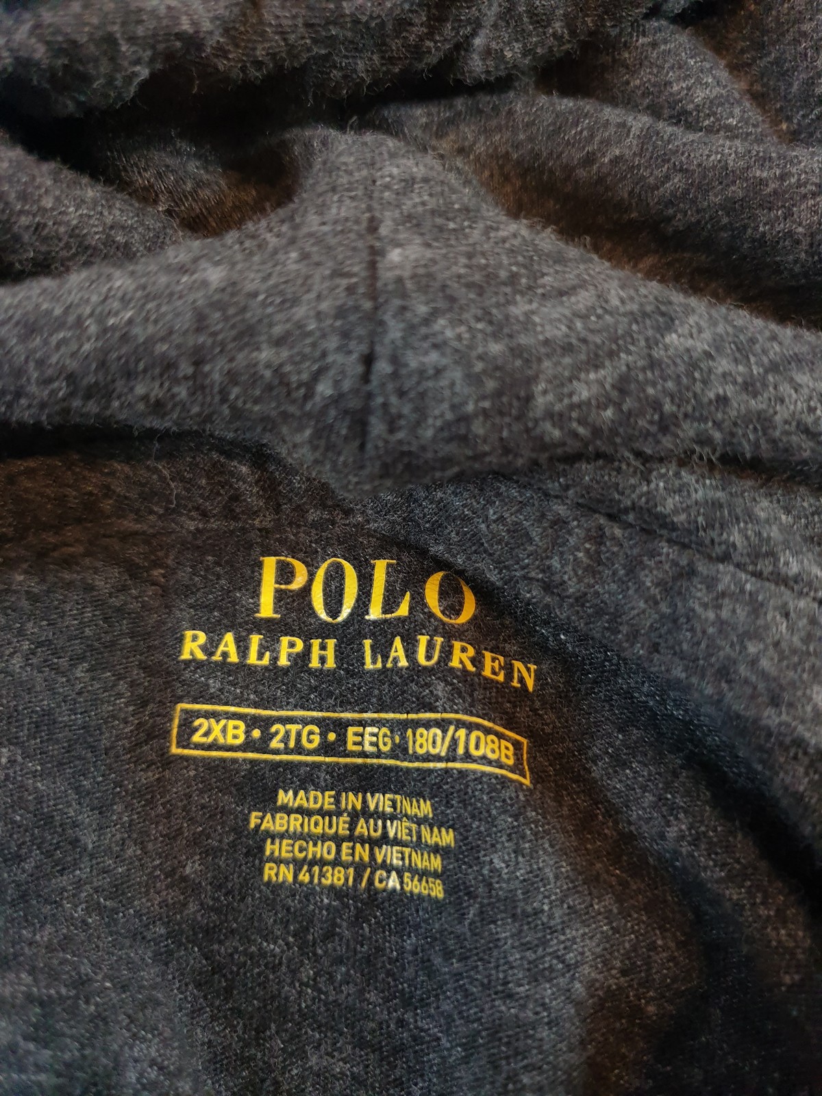 Polo Ralph Lauren Felpa con Cappuccio Camicia Uomo 2XB Grigio Antracite Pullover Leggero Pony