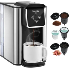 Single Serve Coffee Machine 3 in 1 Compatible with K Cup Capsules Ground Coffee