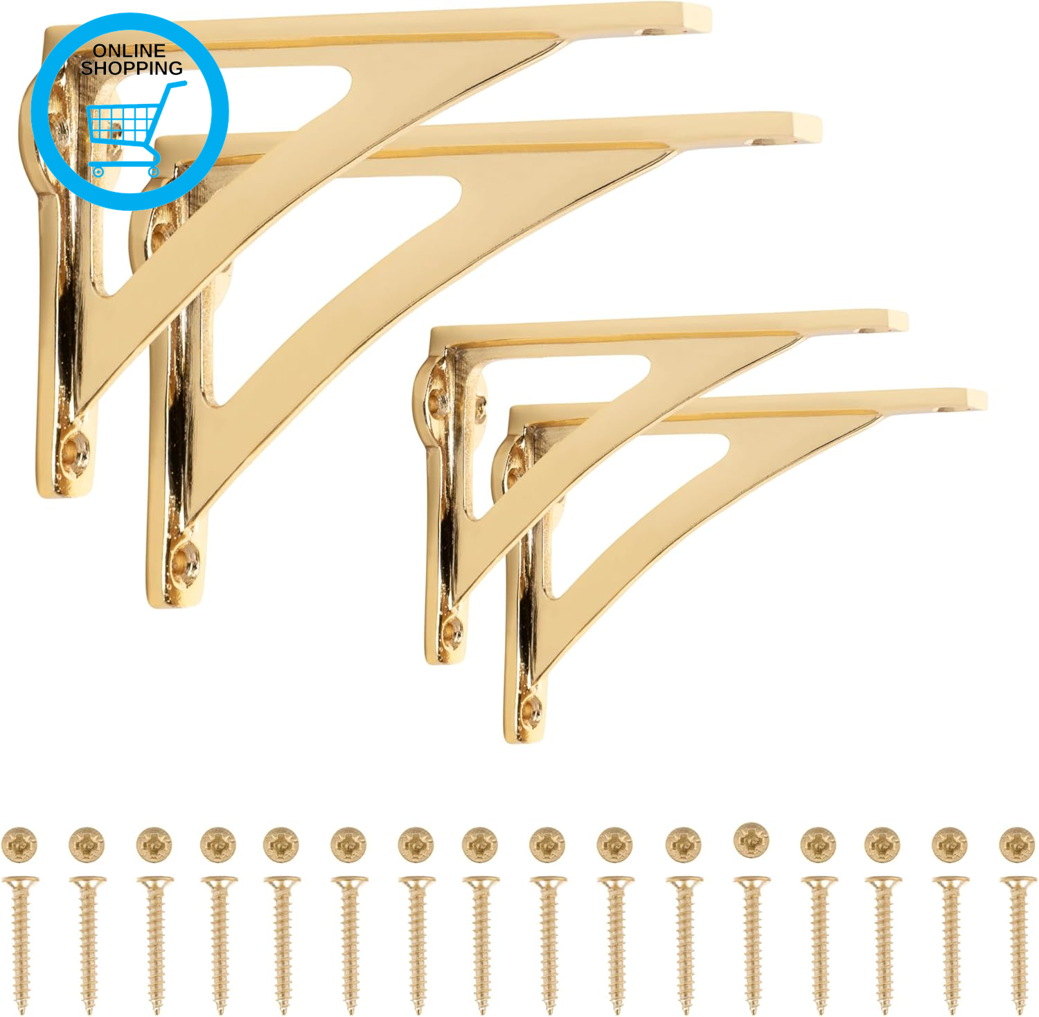 Ironbridge Brass-Plated Shelf Brackets | Heavy Duty Wall Brackets for Shelves |
