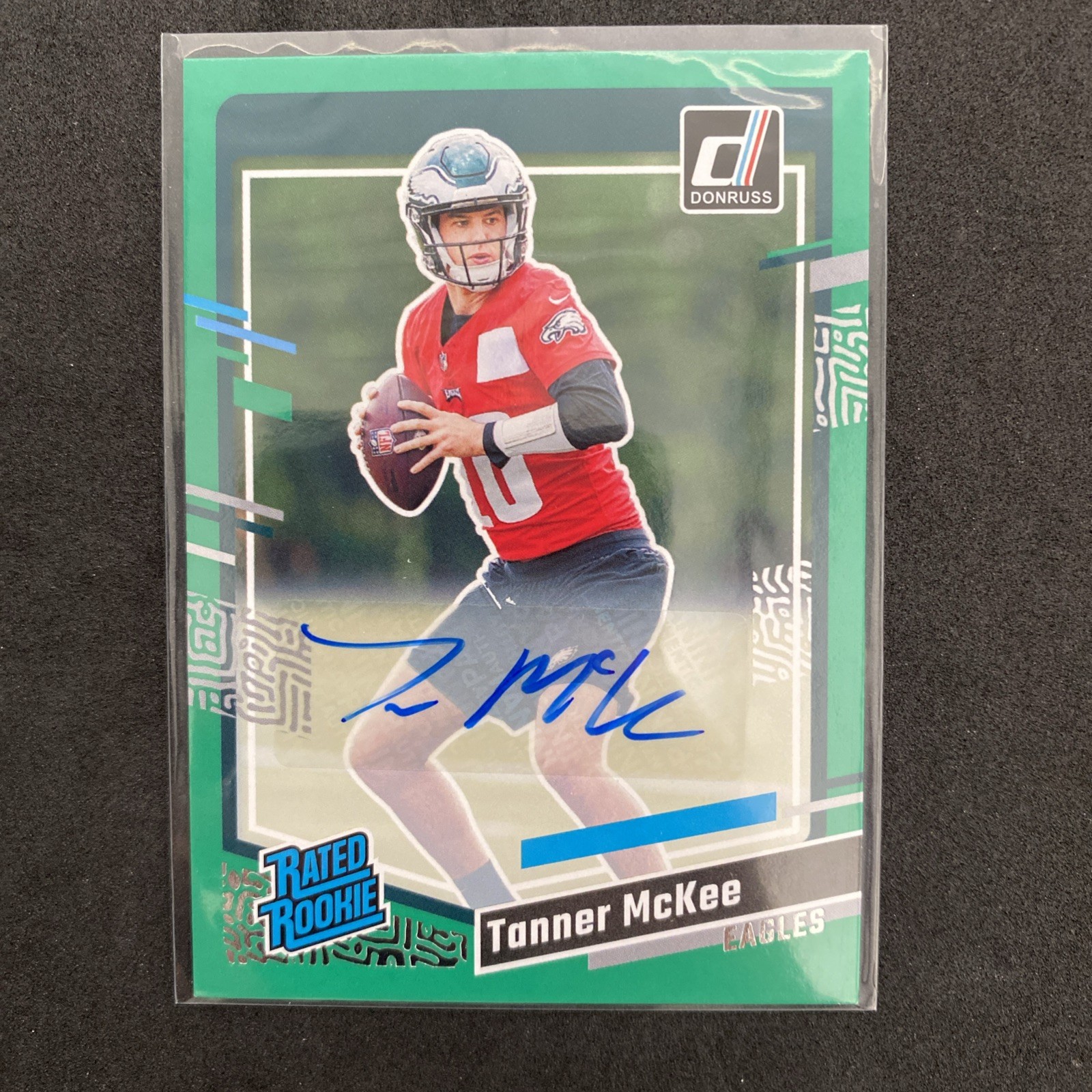2023 Panini Donruss - Rated Rookie Tanner McKee #383 Green Autographs (AU, RC)