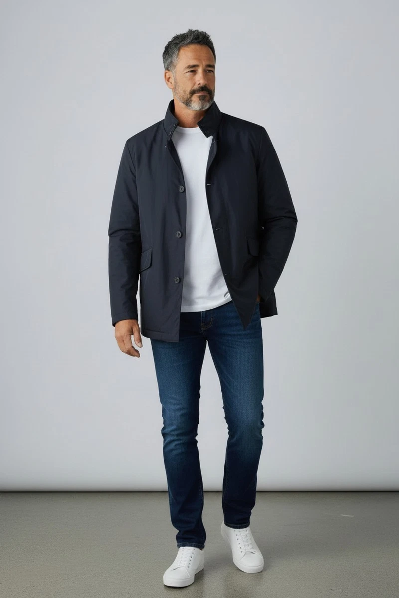 Herren Punisher Regenjacke Bestickt Jacke Winterjacke Windjacke S - 5XL