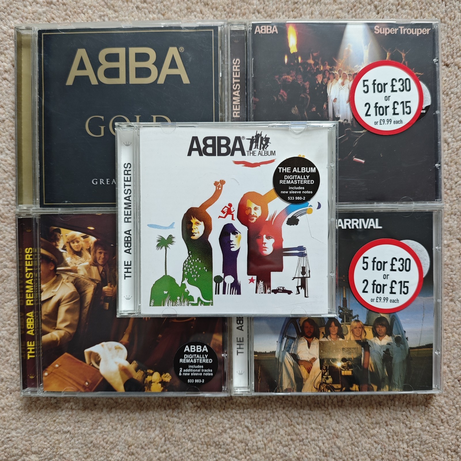 Abba 5 CD Collection Super Trouper Gold Greatest Hits Arrival The Album