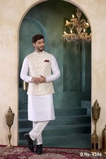 3 Pc Mens Designer Wedding Bollywood Eid Party Wear Traditional Kurta Payjama