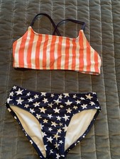 New Cat And Jack Girls 2 Piece Swimsuit Size Small 6/7 