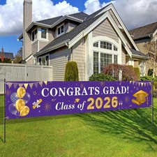 2026 Graduation Decorations Congrats Grad Class of 2026 Purple and Gold