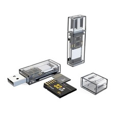 2 Pack USB SD Card Reader for PC, Micro SD Card to USB Adapter, Dual USB and ...