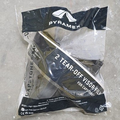 Pyramex Capstone Safety Goggles Anti-Fog Clear Lens Tear-Off Visor Film