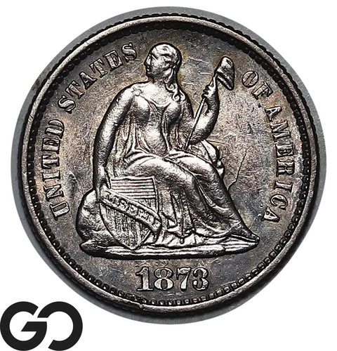 1873 Seated Liberty Half Dime, Choice Uncirculated++, Tough This Nice!